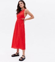 New Look Red Cut Out Cross Back Midi Dress